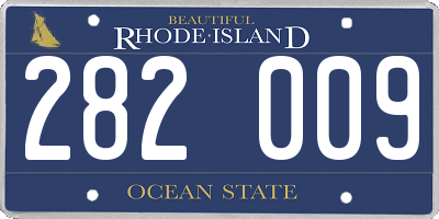 RI license plate 282009