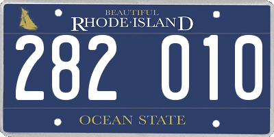 RI license plate 282010