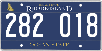 RI license plate 282018