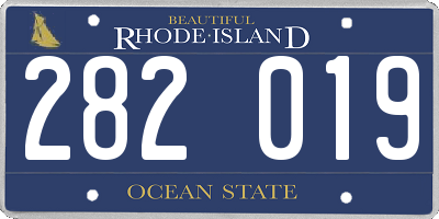 RI license plate 282019