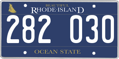 RI license plate 282030
