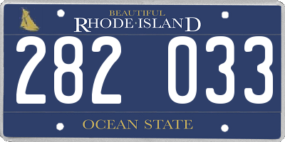RI license plate 282033