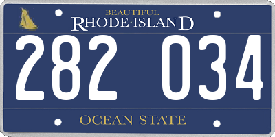 RI license plate 282034