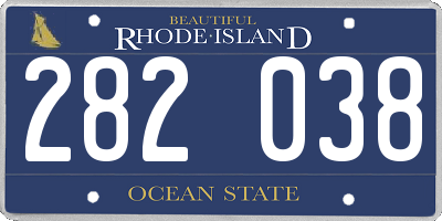 RI license plate 282038