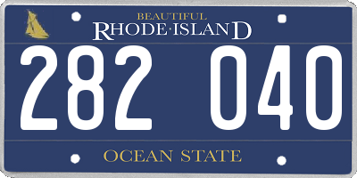 RI license plate 282040