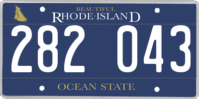 RI license plate 282043