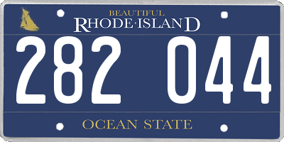 RI license plate 282044