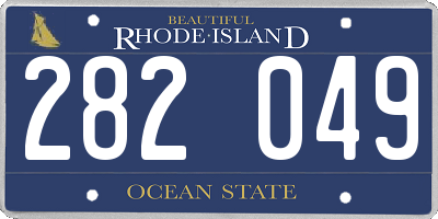 RI license plate 282049
