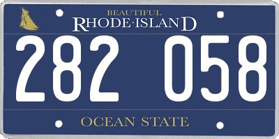 RI license plate 282058