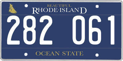 RI license plate 282061