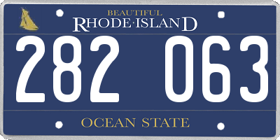 RI license plate 282063