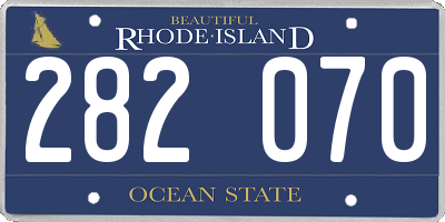 RI license plate 282070