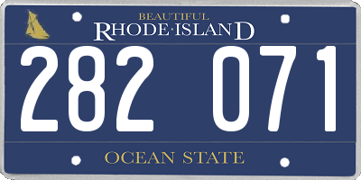 RI license plate 282071