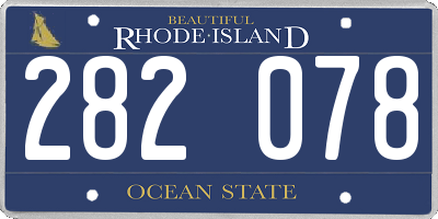 RI license plate 282078