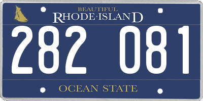 RI license plate 282081