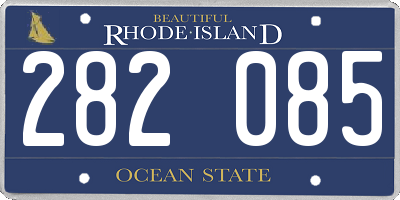 RI license plate 282085
