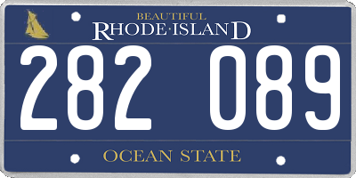 RI license plate 282089
