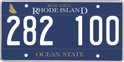 RI license plate 282100