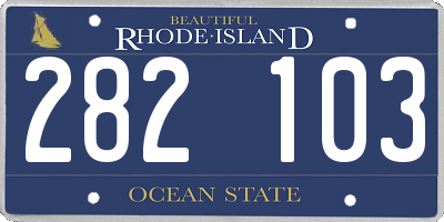 RI license plate 282103