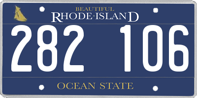 RI license plate 282106