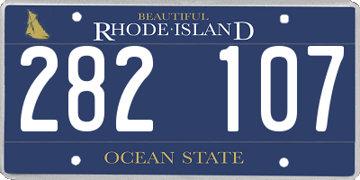 RI license plate 282107