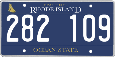 RI license plate 282109