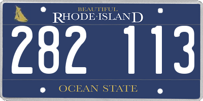 RI license plate 282113