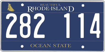 RI license plate 282114