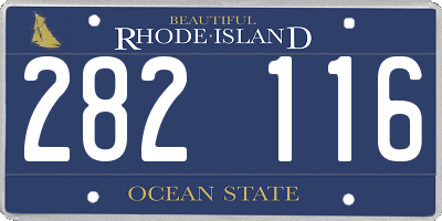 RI license plate 282116