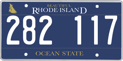 RI license plate 282117