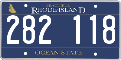 RI license plate 282118