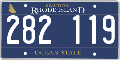 RI license plate 282119