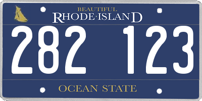 RI license plate 282123