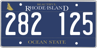 RI license plate 282125