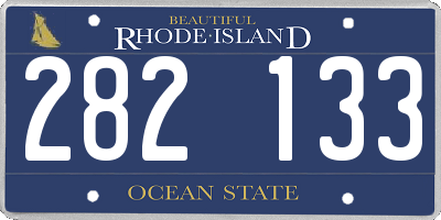 RI license plate 282133