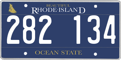RI license plate 282134