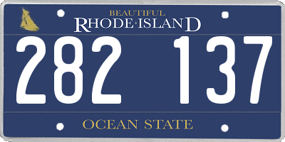 RI license plate 282137