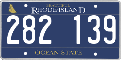 RI license plate 282139