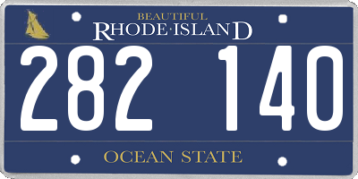 RI license plate 282140