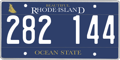 RI license plate 282144
