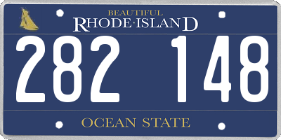 RI license plate 282148