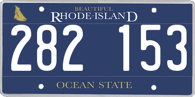 RI license plate 282153