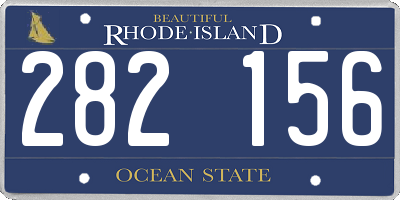 RI license plate 282156