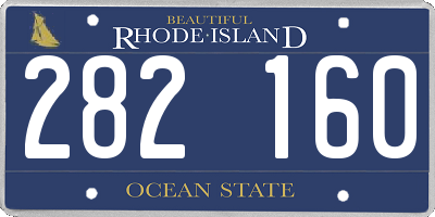 RI license plate 282160