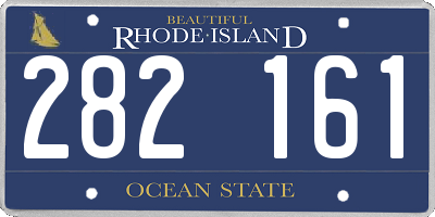 RI license plate 282161