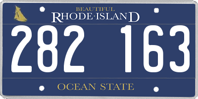 RI license plate 282163