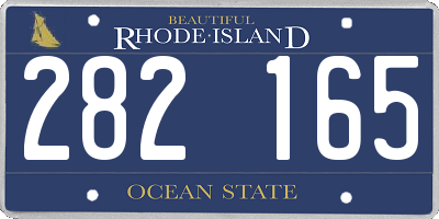 RI license plate 282165