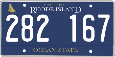 RI license plate 282167