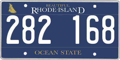 RI license plate 282168