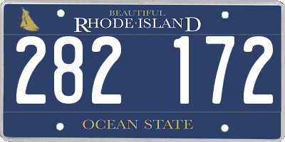 RI license plate 282172